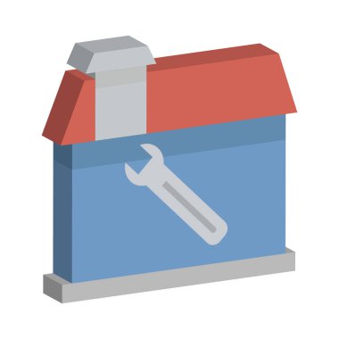 Ev yapımı izole edilmiş vektör simgesi kolayca değiştirilebilir ya da düzenlenebilir