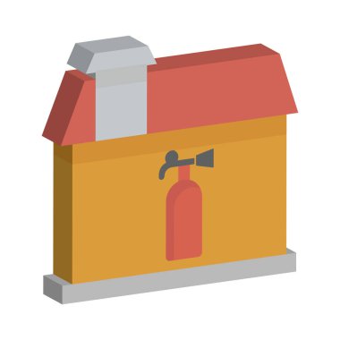 Yanan Ev Yalıtılmış Vektör simgesi Kolayca değiştirilebilir veya düzenlenebilir