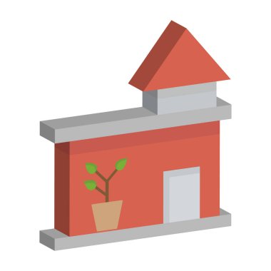 Ot Evi İzole Vektör simgesi Kolayca değiştirilebilir veya düzenlenebilir