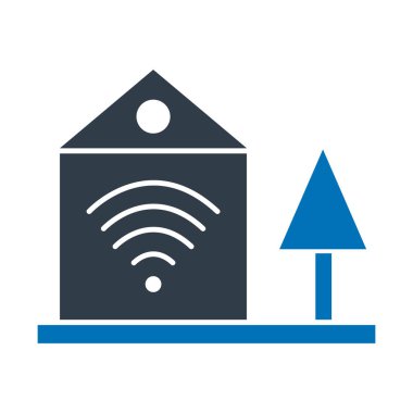  Wifi ev izole edilmiş vektör simgesi kolayca düzenleyebilir ya da değiştirebilir