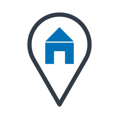 Kolayca düzenleyebilen ve düzenleyebilen ev konumu izole edilmiş Vektör simgesi