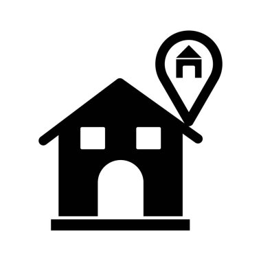 Kolayca düzenleyebilen ve düzenleyebilen ev konumu izole edilmiş Vektör simgesi
