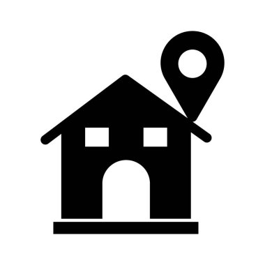  Kolayca düzenleyebilen ve düzenleyebilen ev konumu izole edilmiş Vektör simgesi