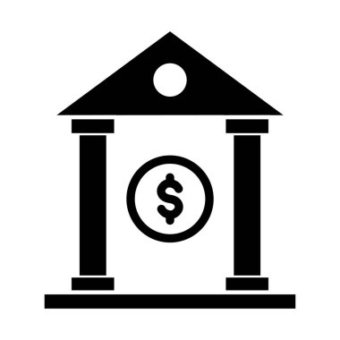 Banka binası izole edilmiş vektör simgesi kolayca değiştirilebilir ya da düzenlenebilir