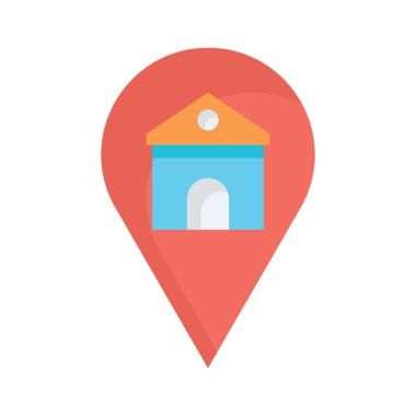 Kolayca düzenleyebilen ve düzenleyebilen ev konumu izole edilmiş Vektör simgesi