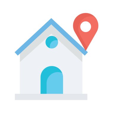  Kolayca düzenleyebilen ve düzenleyebilen ev konumu izole edilmiş Vektör simgesi