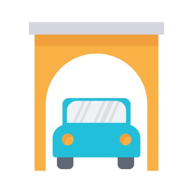 Otomobil garajı izole edilmiş Vektör simgesi kolayca düzenlenebilir ya da değiştirilebilir