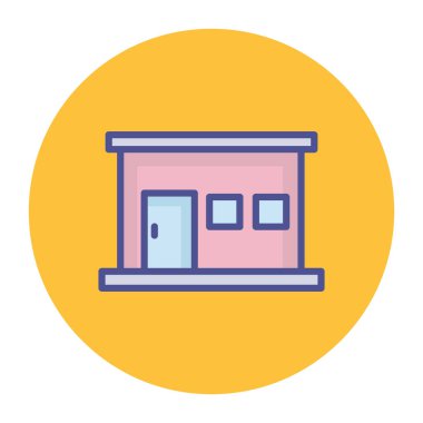 Tek katlı ev izole edilmiş vektör simgesi kolayca değiştirilebilir ya da düzenlenebilir