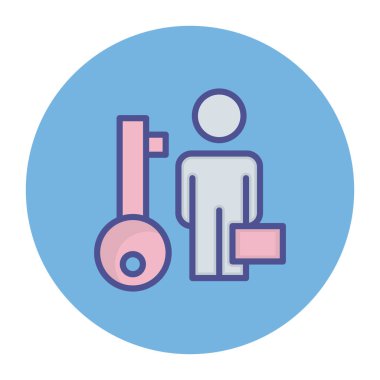 Emlak komisyoncusu izole edilmiş Vektör simgesi kolayca düzenleyebilir ya da değiştirebilir