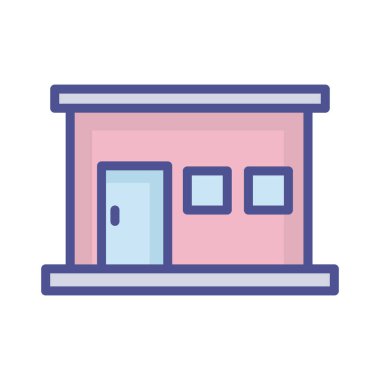 Tek katlı ev izole edilmiş vektör simgesi kolayca değiştirilebilir ya da düzenlenebilir