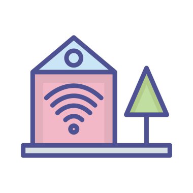  Wifi ev izole edilmiş vektör simgesi kolayca düzenleyebilir ya da değiştirebilir