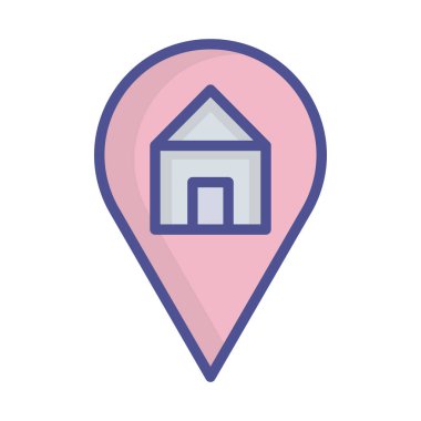 Kolayca düzenleyebilen ve düzenleyebilen ev konumu izole edilmiş Vektör simgesi