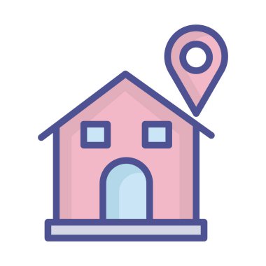  Kolayca düzenleyebilen ve düzenleyebilen ev konumu izole edilmiş Vektör simgesi