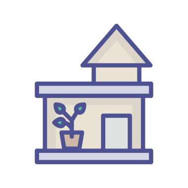 Ot Evi İzole Vektör simgesi Kolayca değiştirilebilir veya düzenlenebilir