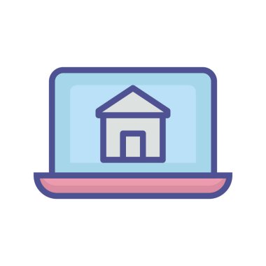 Emlak web sitesi izole edilmiş Vektör simgesi kolaylıkla düzenlenebilir ya da değiştirilebilir