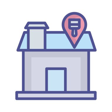 Kolayca değiştirilebilen ya da düzenlenebilen izole edilmiş vektör simgesi boyanıyor