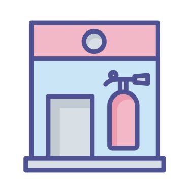 Yangın söndürücü izole edilmiş vektör simgesi kolayca değiştirilebilir veya düzenlenebilir