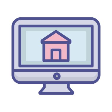 Çevrimiçi mortgage izole edilmiş vektör simgesi kolayca düzenleyebilir ya da değiştirebilir