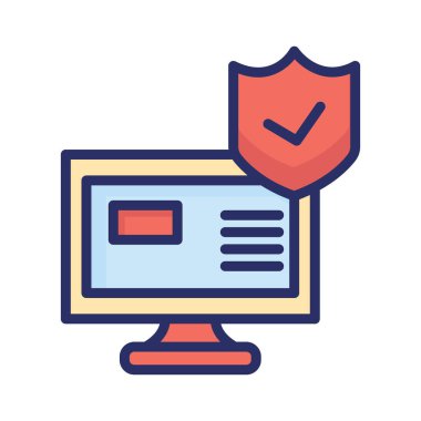 Antivirüs izole edilmiş vektör simgesi kolayca değiştirilebilir ya da düzenlenebilir