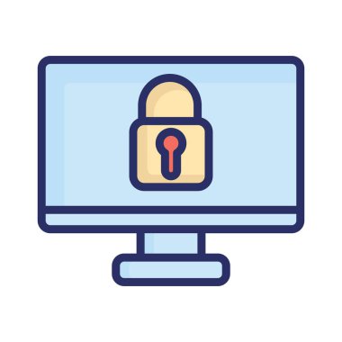 Bilgisayar parolası izole edilmiş Vektör simgesi kolayca düzenlenebilir ya da değiştirilebilir