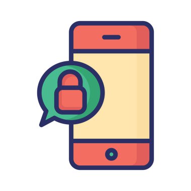 Şifrelenmiş sohbet izole edilmiş vektör simgesi kolayca düzenlenebilir ya da değiştirilebilir