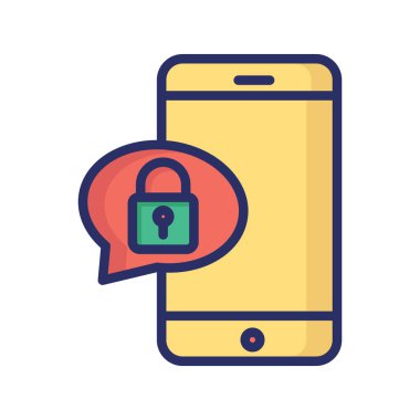 Şifrelenmiş sohbet izole edilmiş vektör simgesi kolayca düzenlenebilir ya da değiştirilebilir