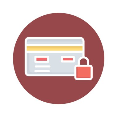 Kredi kartı güvenliği izole edilmiş vektör simgesi kolayca değiştirilebilir veya düzenlenebilir