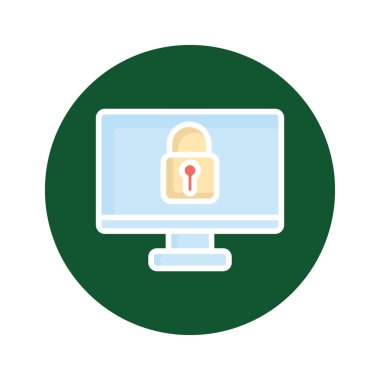 Bilgisayar parolası izole edilmiş Vektör simgesi kolayca düzenlenebilir ya da değiştirilebilir