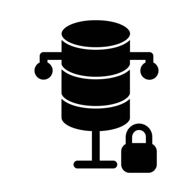 Kilitli veritabanı izole edilmiş vektör simgesi kolayca değiştirilebilir ya da düzenlenebilir