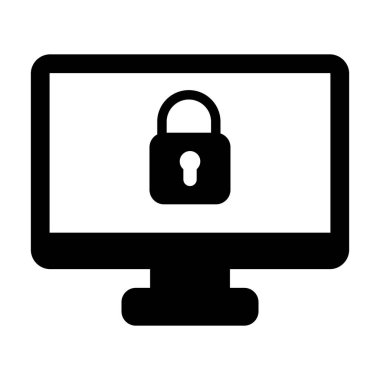 Bilgisayar parolası izole edilmiş Vektör simgesi kolayca düzenlenebilir ya da değiştirilebilir