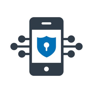 Şifrelenmiş antivirüs uygulaması izole edilmiş vektör simgesi kolayca değiştirilebilir ya da düzenlenebilir