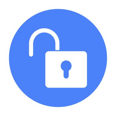 Kapı kilidi izole edilmiş vektör simgesi kolayca düzenlenebilir ya da değiştirilebilir