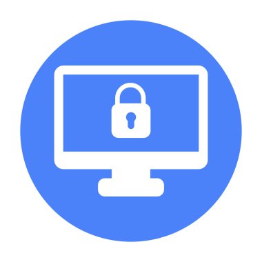 Bilgisayar parolası izole edilmiş Vektör simgesi kolayca düzenlenebilir ya da değiştirilebilir