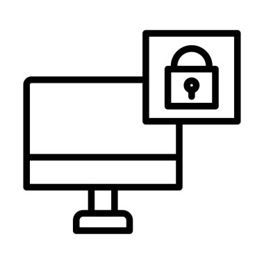 Bilgisayar kilidi izole edilmiş vektör simgesi kolayca değiştirilebilir ya da düzenlenebilir