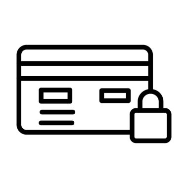 Kredi kartı güvenliği izole edilmiş vektör simgesi kolayca değiştirilebilir veya düzenlenebilir