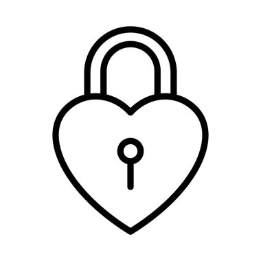 Kalp kilidi izole edilmiş vektör simgesi kolayca düzenleyebilir ya da değiştirebilir