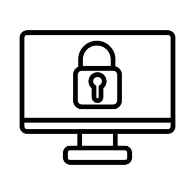 Bilgisayar parolası izole edilmiş Vektör simgesi kolayca düzenlenebilir ya da değiştirilebilir