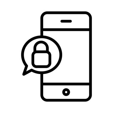 Şifrelenmiş sohbet izole edilmiş vektör simgesi kolayca düzenlenebilir ya da değiştirilebilir