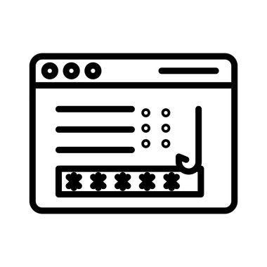 İnternet parolası izole edilmiş vektör simgesi kolayca düzenlenebilir ya da değiştirilebilir