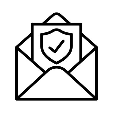 Şifrelenmiş e- posta izole edilmiş Vektör simgesi kolayca düzenlenebilir ya da değiştirilebilir