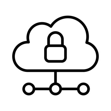 Kolayca değiştirebilen ya da düzenleyebilen izole edilmiş vektör simgesine sahip bulut sunucusu