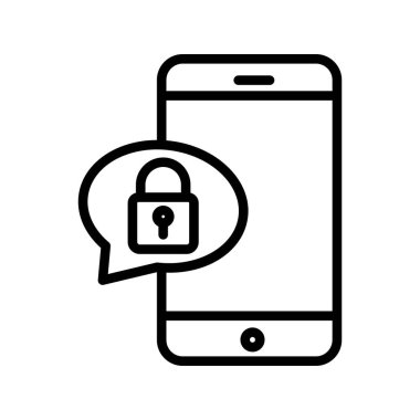 Şifrelenmiş sohbet izole edilmiş vektör simgesi kolayca düzenlenebilir ya da değiştirilebilir