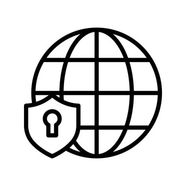 Kolayca değiştirebilen ya da düzenleyebilen internet koruması izole edilmiş vektör simgesi