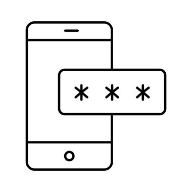Mobil parola izole edilmiş Vektör simgesi kolayca düzenlenebilir ya da düzenlenebilir