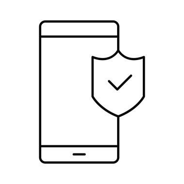 Mobil güvenlik izole edilmiş Vektör simgesi kolayca düzenleyebilir ya da değiştirebilir