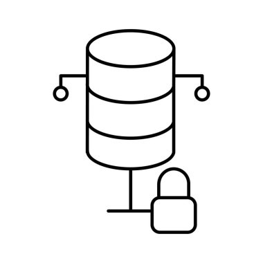 Kilitli veritabanı izole edilmiş vektör simgesi kolayca değiştirilebilir ya da düzenlenebilir