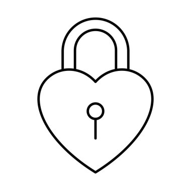Kalp kilidi izole edilmiş vektör simgesi kolayca düzenleyebilir ya da değiştirebilir