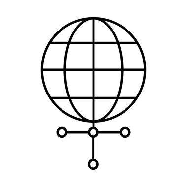 Bağlantılı ağ izole edilmiş vektör simgesi kolayca değiştirilebilir veya düzenlenebilir