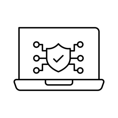 Antivirüs izole edilmiş vektör simgesi kolayca değiştirilebilir ya da düzenlenebilir