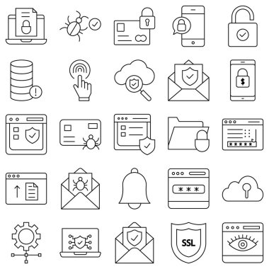 Siber Güvenlik İzole edilmiş Vektör simgesi kolayca değiştirilebilir veya düzenlenebilir